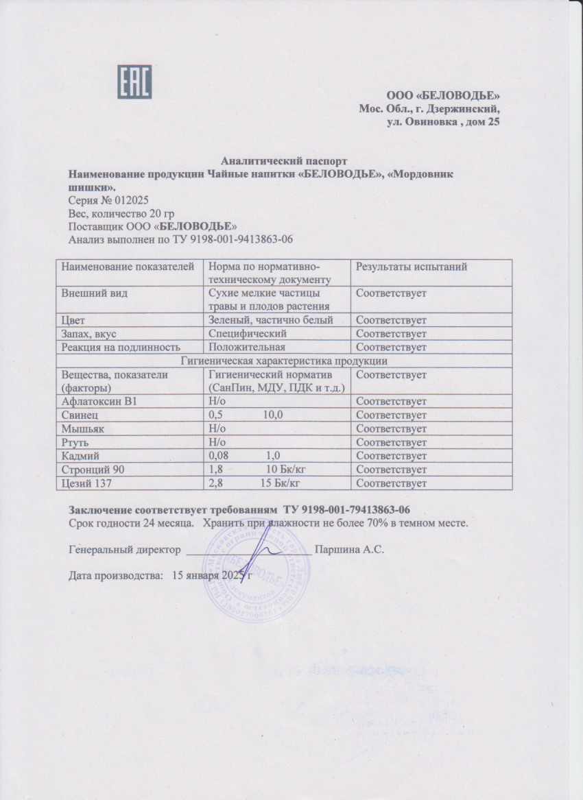 Паспорт №012025